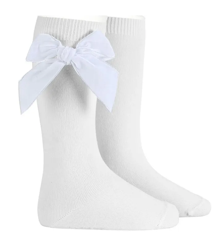Calcetín Lazo Terciopelo Cóndor Blanco