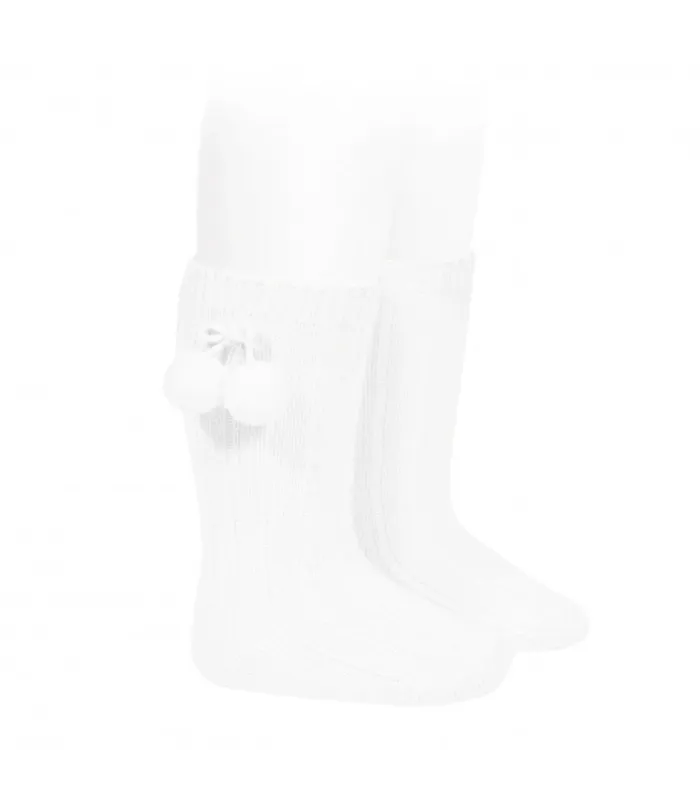 Calcetín Canalé Borlas Cóndor Blanco