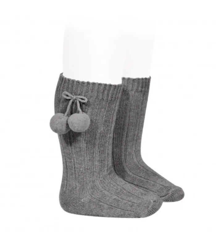 Calcetín Canalé Borlas Cóndor Gris Claro