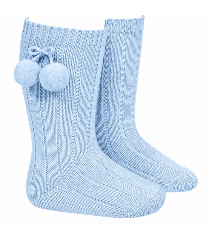 Calcetín Canalé Borlas Cóndor Azul
