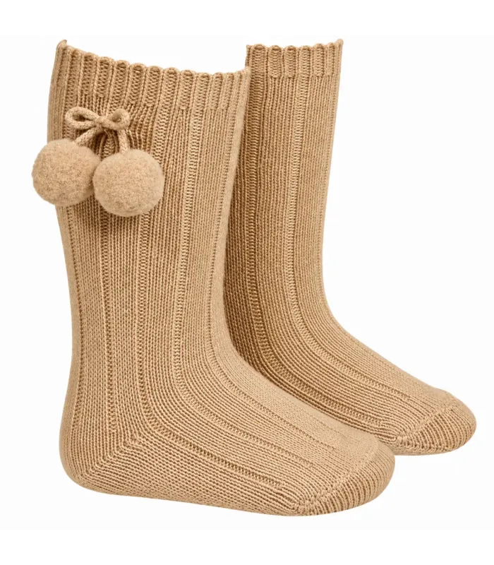 Calcetín Canalé Borlas Cóndor Camel