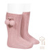 Calcetín Canalé Borlas Cóndor Rosa Palo