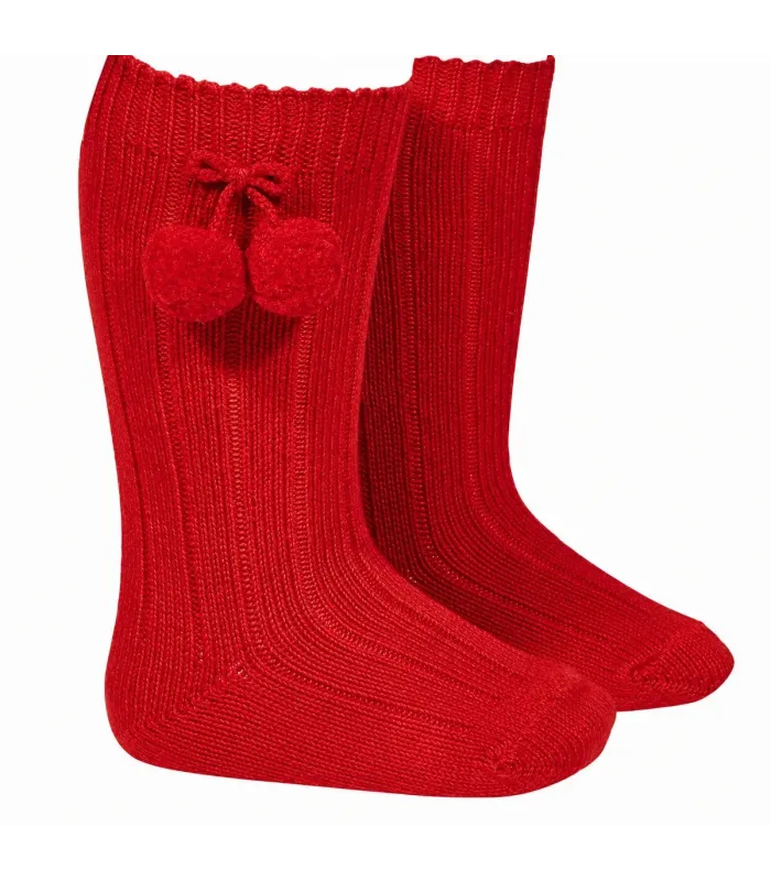 Calcetín Canalé Borlas Cóndor Rojo
