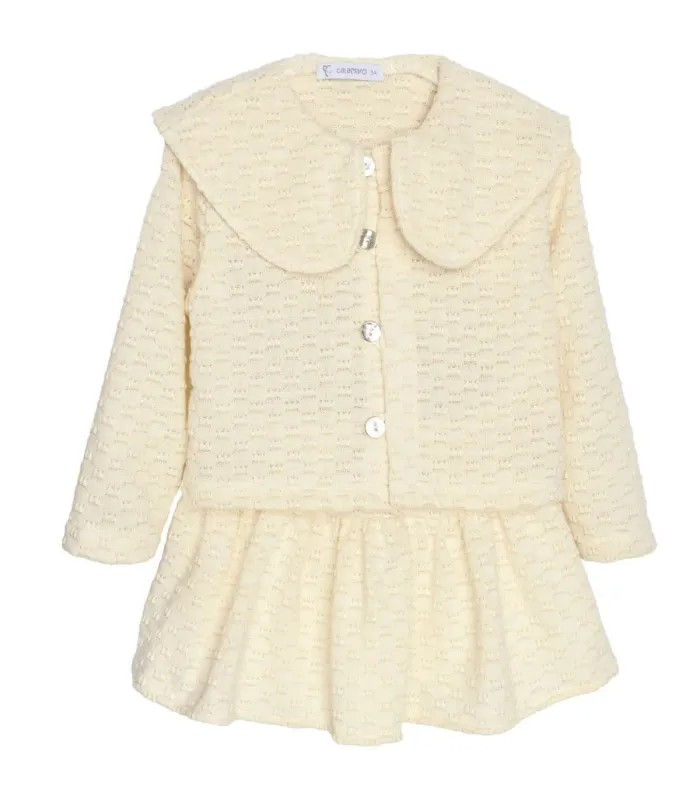 Conjunto Falda Niña Crema Calamaro Sarria