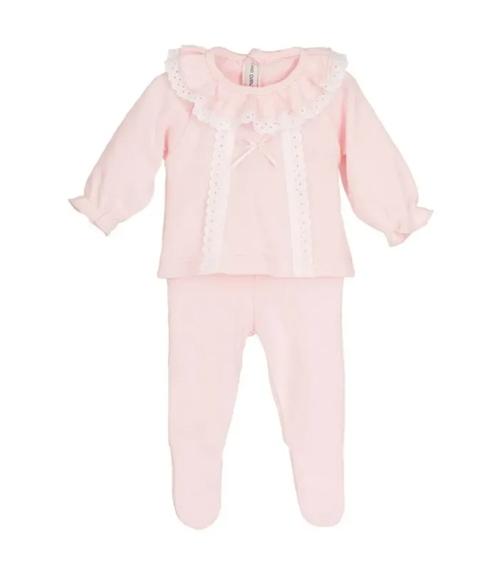 Conjunto Polaina bebé rosa invierno Calamaro