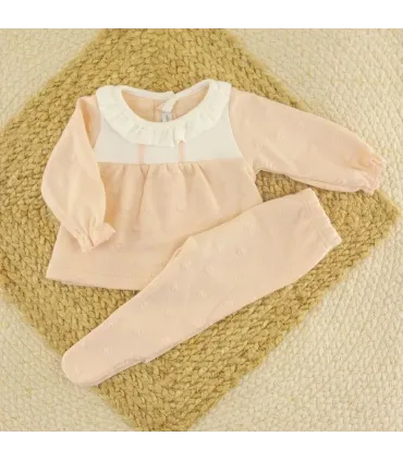 Conjunto Polaina bebé melocotón invierno Calamaro
