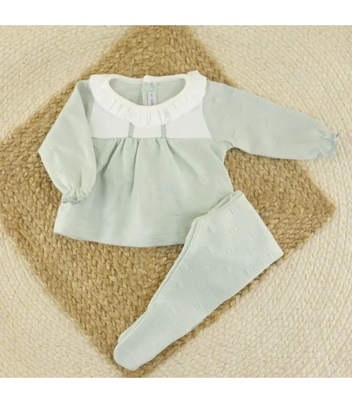 Conjunto Polaina bebé mint invierno Calamaro