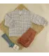 Conjunto pantalón niño arena Calamaro Chamsin de algodón con camisa de cuadros y pantalón marrón