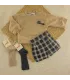 Conjunto pololo bebé arena jersey de punto y pololo cuadros tonos oscuros