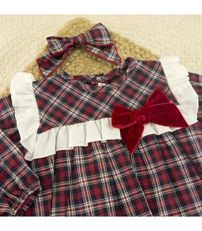 Vestido niña marino cuadros Monzón