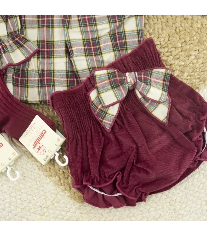Conjunto pololo bebé niña granate Boreas