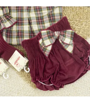Conjunto pololo bebé niña granate Boreas