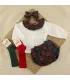 Conjunto pololo bebé niña verde Galerna 100% algodón blusa cruda y pololo cuadros
