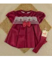 Vestido niña granate Navidad Jaloque