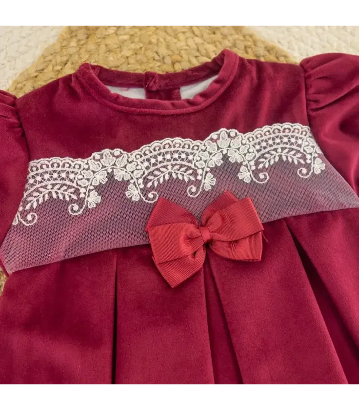 Vestido niña granate Navidad Jaloque