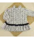 Vestido niña negro Alisio con estampado gris y detalles de pelo