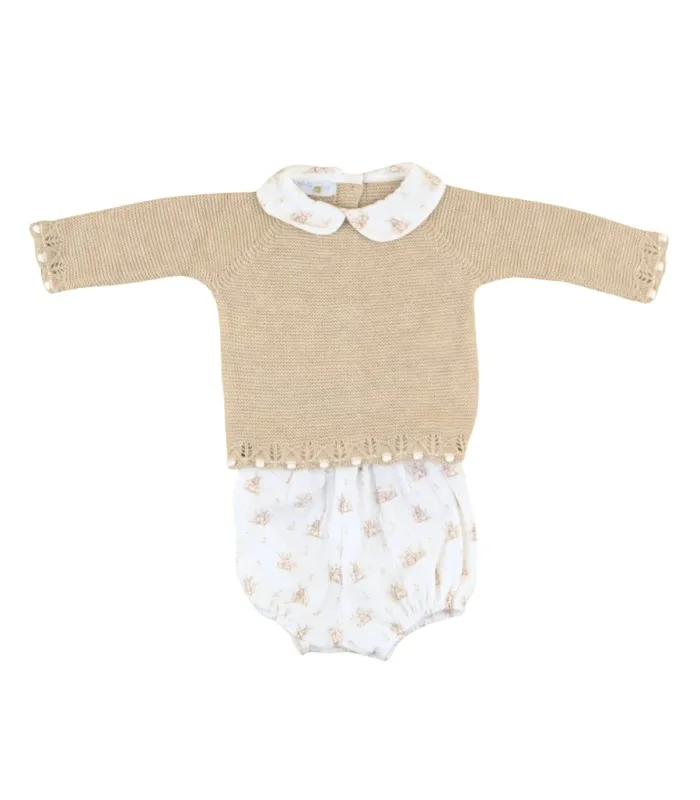 Conjunto pololo bebé conejitos Dulce de Fresa