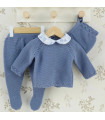 Conjunto polaina bebé porcelana azul