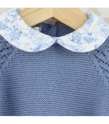 Conjunto polaina bebé porcelana azul
