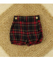 Pantalón de Niño Rojo Escoces con Botones Calamaro