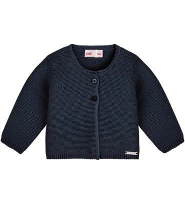 Chaqueta larga Cóndor marino de algodón con textura de punto bobo y botones delanteros. En punto bobo