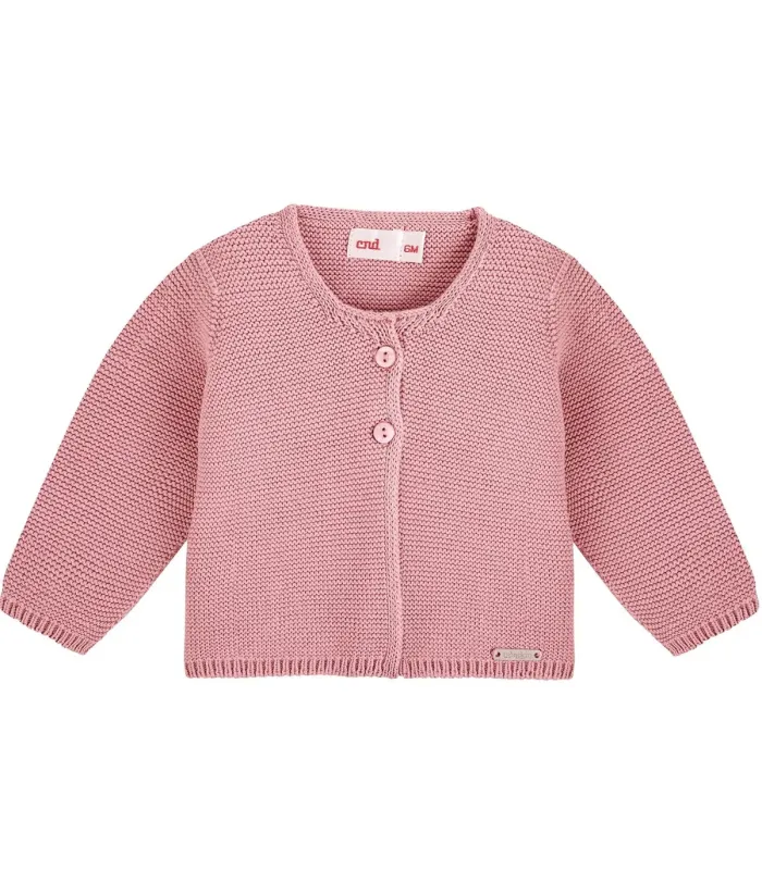 Chaqueta larga Cóndor Rosa Palo 526 de punto bobo con botones delanteros