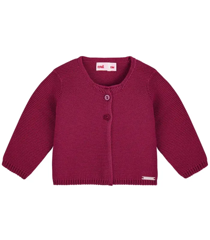 Chaqueta larga Cóndor Granate 575 de punto bobo con botones delanteros