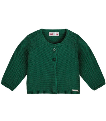 Chaqueta larga Cóndor Verde Botella 780 de punto bobo con botones delanteros
