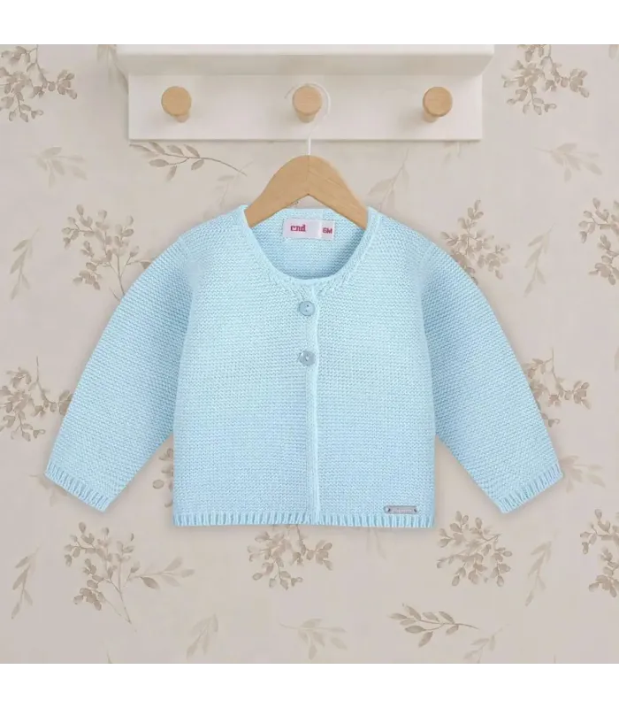 Chaqueta Cóndor Azul Bebé 410 de punto bobo. Fondo estudio.