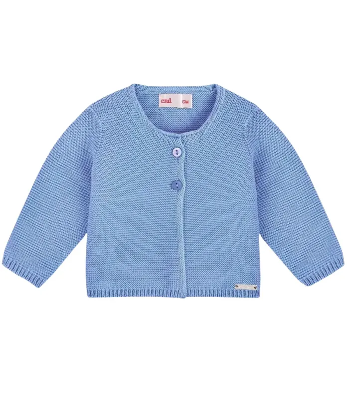 Chaqueta Cóndor Azulado 446 de punto bobo. Fondo blanco.