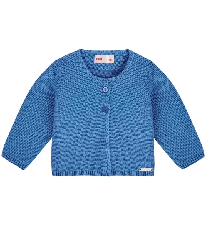 Chaqueta Cóndor Azul Francia 449 de punto bobo. Fondo blanco.