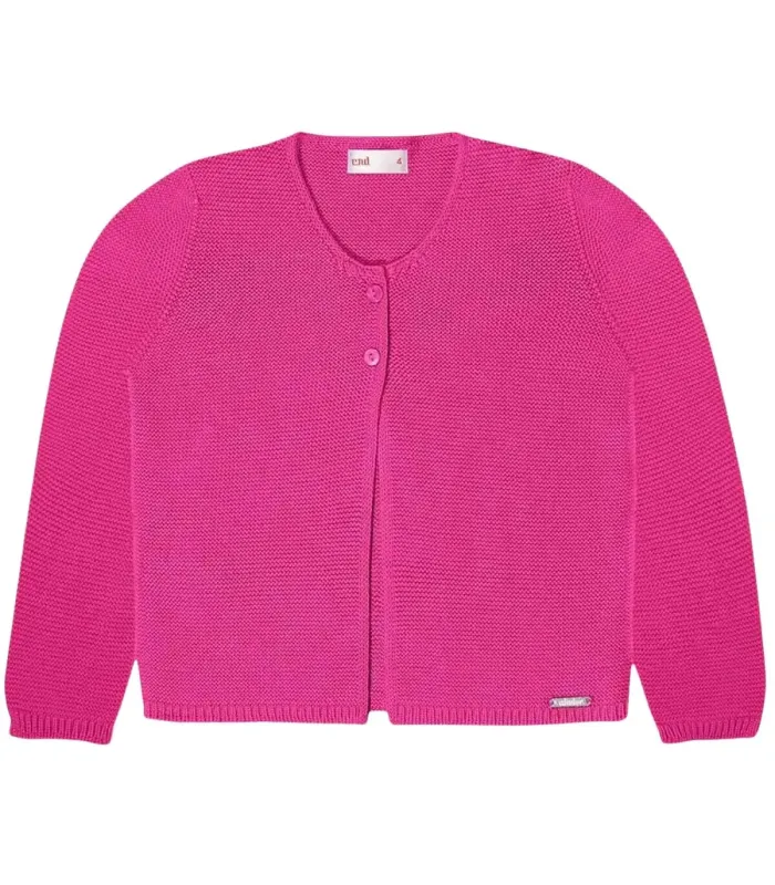 Chaqueta Cóndor de punto fucsia 513.Fondo blanco.
