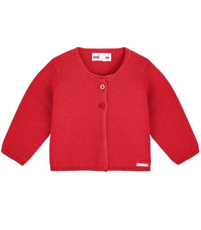 Chaqueta de punto Cóndor roja 550. Fondo blanco.