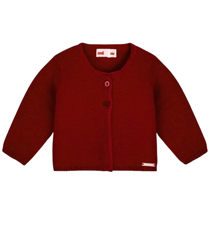 Chaqueta de punto Cóndor borgoña 572. Fondo blanco.