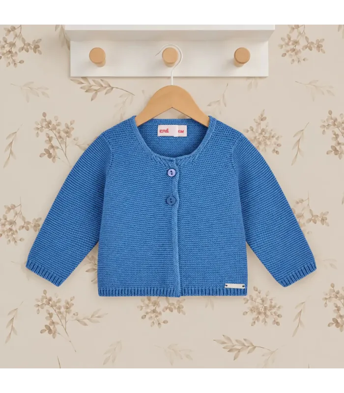 Chaqueta Cóndor Azul Francia 449 de punto bobo. Fondo estudio.