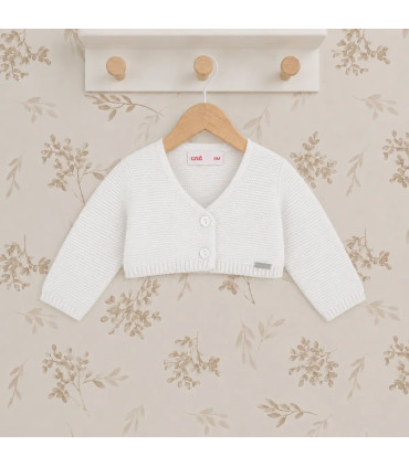 Chaqueta Cóndor Blanco 200 de punto bobo. Fondo estudio.