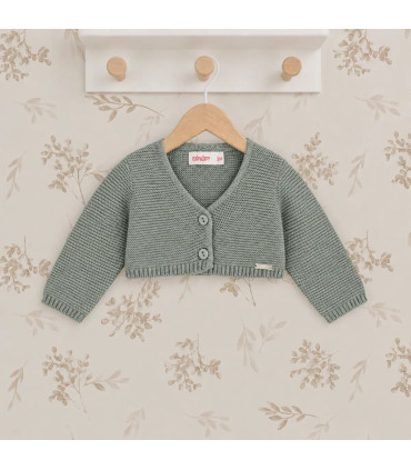 Chaqueta Cóndor Verde Seco 756 de punto bobo. Fondo estudio.