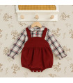 Conjunto Peto Y Camisa Cuadros Rojo