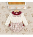 Conjunto Pololo Rocío Floral Granate Calamaro Outlet Rebajas