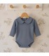 body bebé denim cuello clásico manga larga algodón elastano elegante cómodo