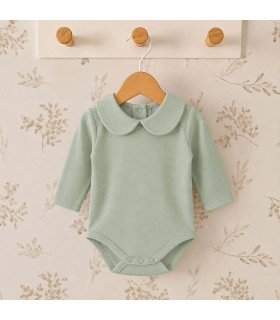 body bebé mint cuello clásico manga larga algodón elastano elegante cómodo
