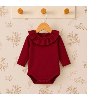 body bebé granate volante manga larga algodón elastano elegante cómodo