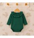 body bebé verde volante manga larga algodón elastano elegante cómodo