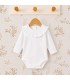 body bebé blanco volante ribete manga larga algodón elastano elegante cómodo
