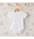 body bebé blanco cuello puntilla algodón manga corta detalle verano elegante