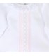 Detalle bordado Conjunto polaina bebé rosa de algodón con camiseta blanca bordada y pantalón con pie colección Antas Calamaro