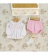 Conjunto Pololo bebé rosa de algodón con blusa blanca bordada y pololo rosa colección Antas Calamaro