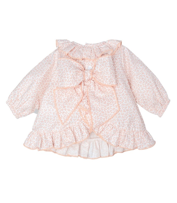 Parte trasera Jesusito bebé nude empolvado con microestampado volante bajo lazada trasera y braguita algodón en fondo blanco