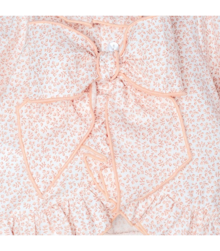 Diseño trasero del Jesusito bebé nude empolvado con microestampado volante bajo lazada trasera y braguita algodón