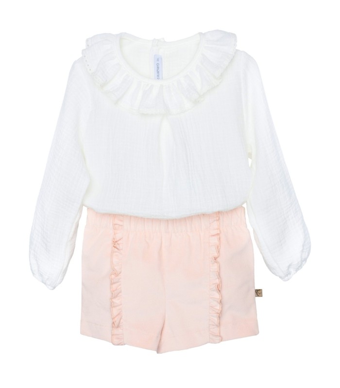 Conjunto pantalón niña nude elegante Calamaro